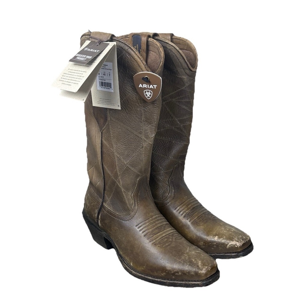 Ariat Yellowstone Shepherd Men Western Boot Brown Naturally Distressed‎ 8EE Wide